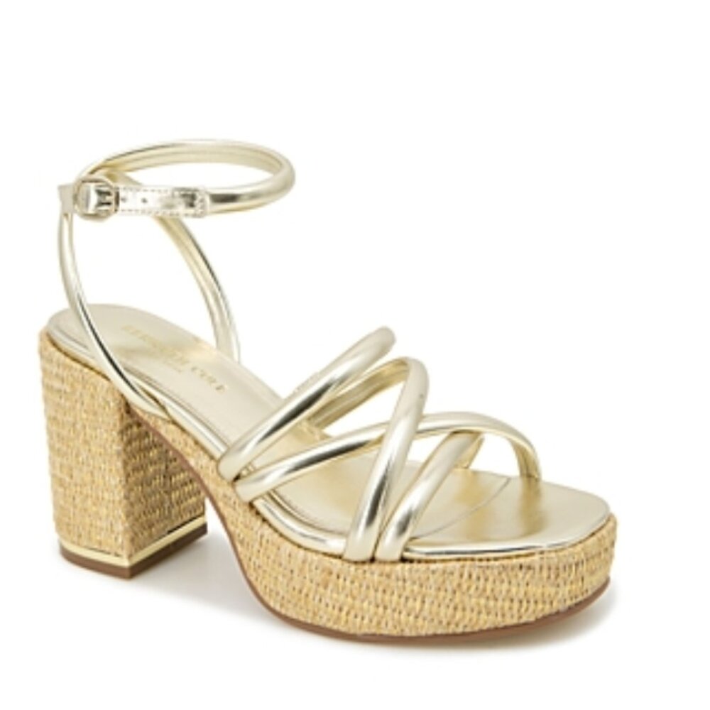 Kenneth Cole Women's Women's Daphne Heeled Sandal, Soft Gold, 7